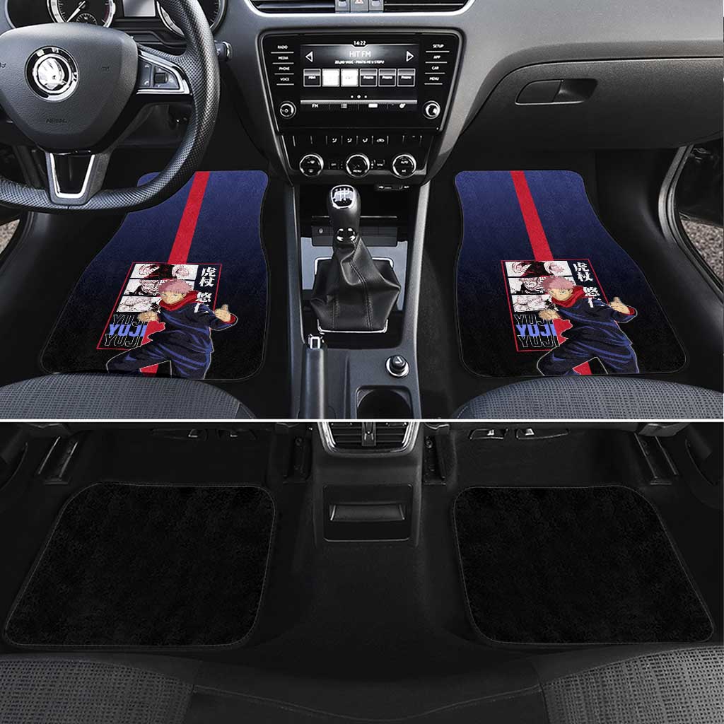 Yuji Itadori from Jujutsu Kaisen Car Mats with Action Pose and Energetic Expressions Design - The Mazicc