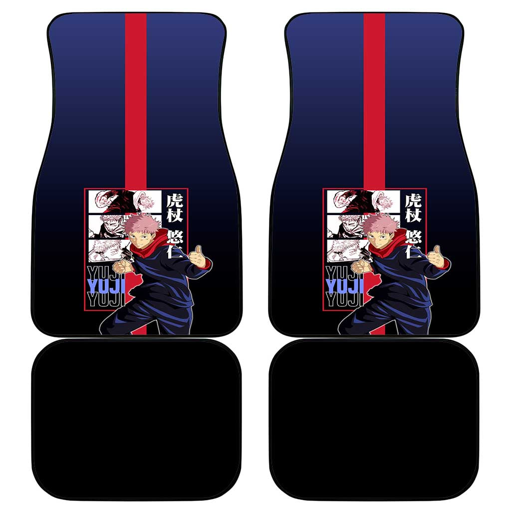 Yuji Itadori from Jujutsu Kaisen Car Mats with Action Pose and Energetic Expressions Design - The Mazicc