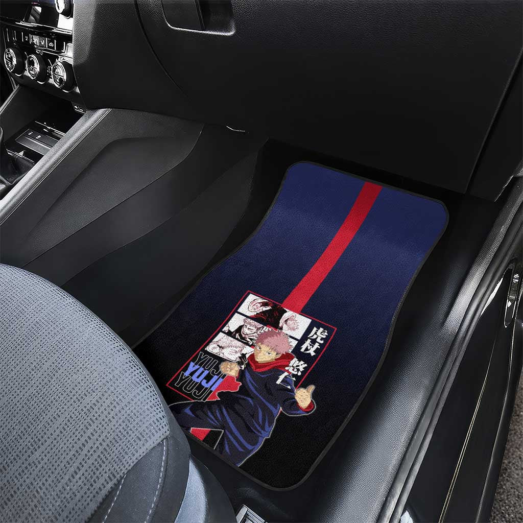 Yuji Itadori from Jujutsu Kaisen Car Mats with Action Pose and Energetic Expressions Design - The Mazicc