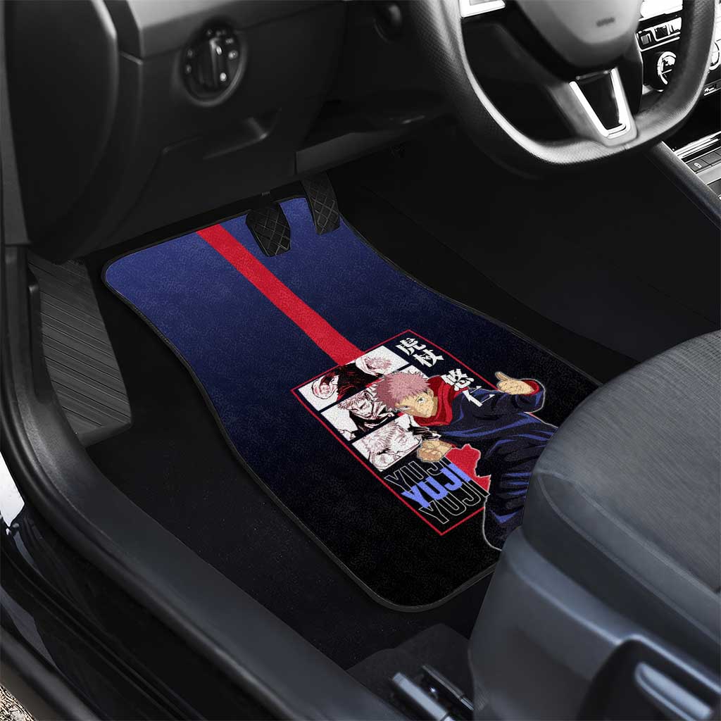 Yuji Itadori from Jujutsu Kaisen Car Mats with Action Pose and Energetic Expressions Design - The Mazicc