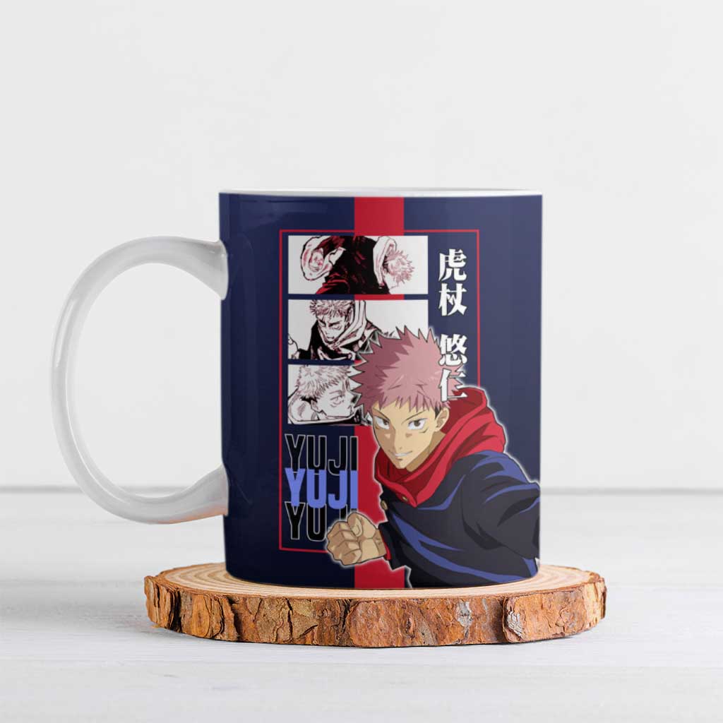 Yuji Itadori from Jujutsu Kaisen Ceramic Mug with Action Pose and Energetic Expressions Design - The Mazicc