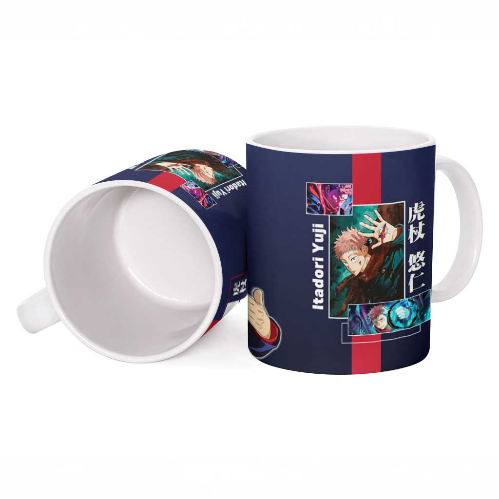 Yuji Itadori from Jujutsu Kaisen Ceramic Mug with Action Pose and Energetic Expressions Design - The Mazicc
