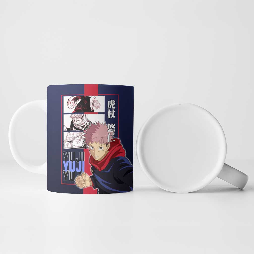 Yuji Itadori from Jujutsu Kaisen Ceramic Mug with Action Pose and Energetic Expressions Design - The Mazicc