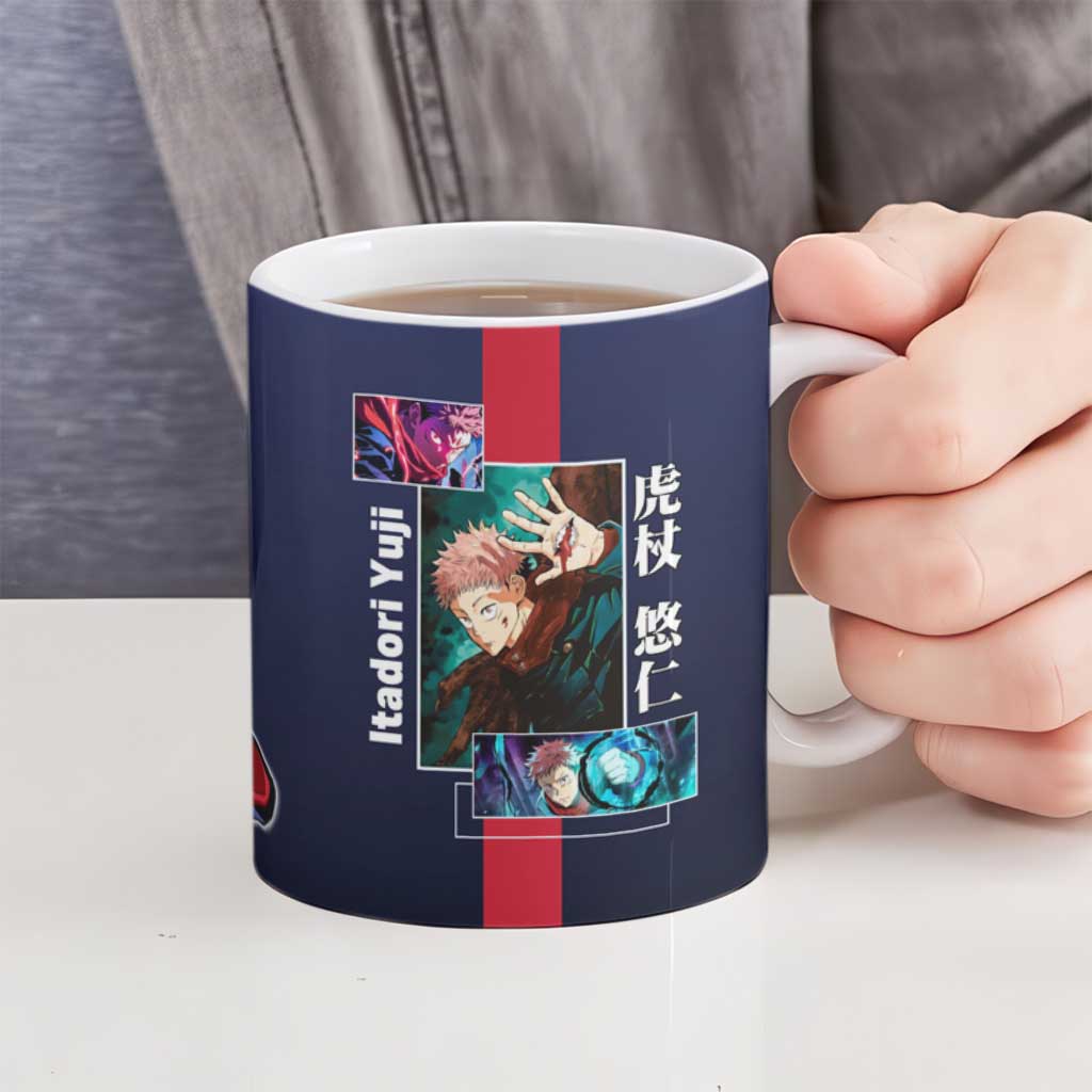 Yuji Itadori from Jujutsu Kaisen Ceramic Mug with Action Pose and Energetic Expressions Design - The Mazicc