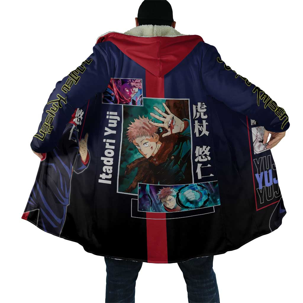 Yuji Itadori from Jujutsu Kaisen Cloak with Action Pose and Energetic Expressions Design - The Mazicc
