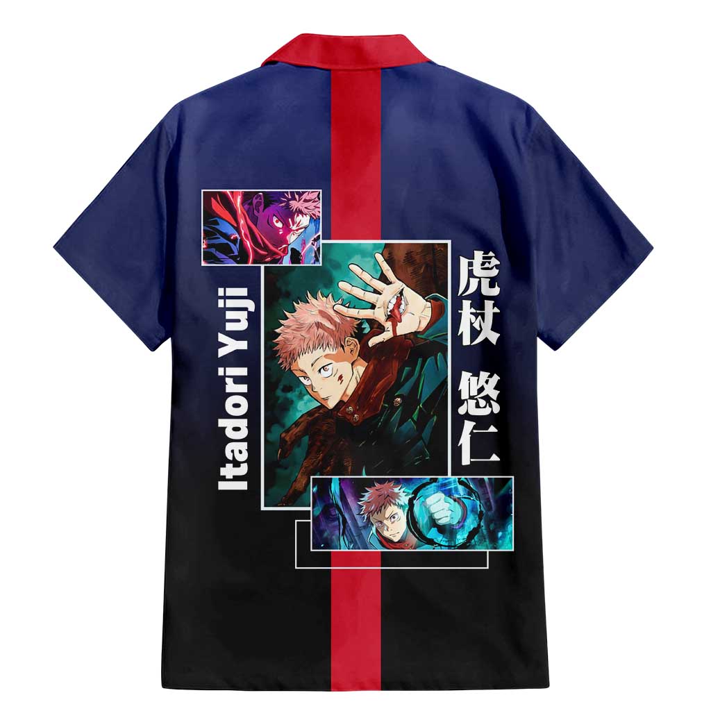 Yuji Itadori from Jujutsu Kaisen Family Matching Mermaid Dress and Hawaiian Shirt with Action Pose and Energetic Expressions Design - The Mazicc