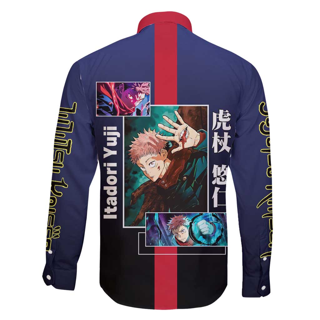 Yuji Itadori from Jujutsu Kaisen Family Matching Tank Maxi Dress and Hawaiian Shirt with Action Pose and Energetic Expressions Design - The Mazicc