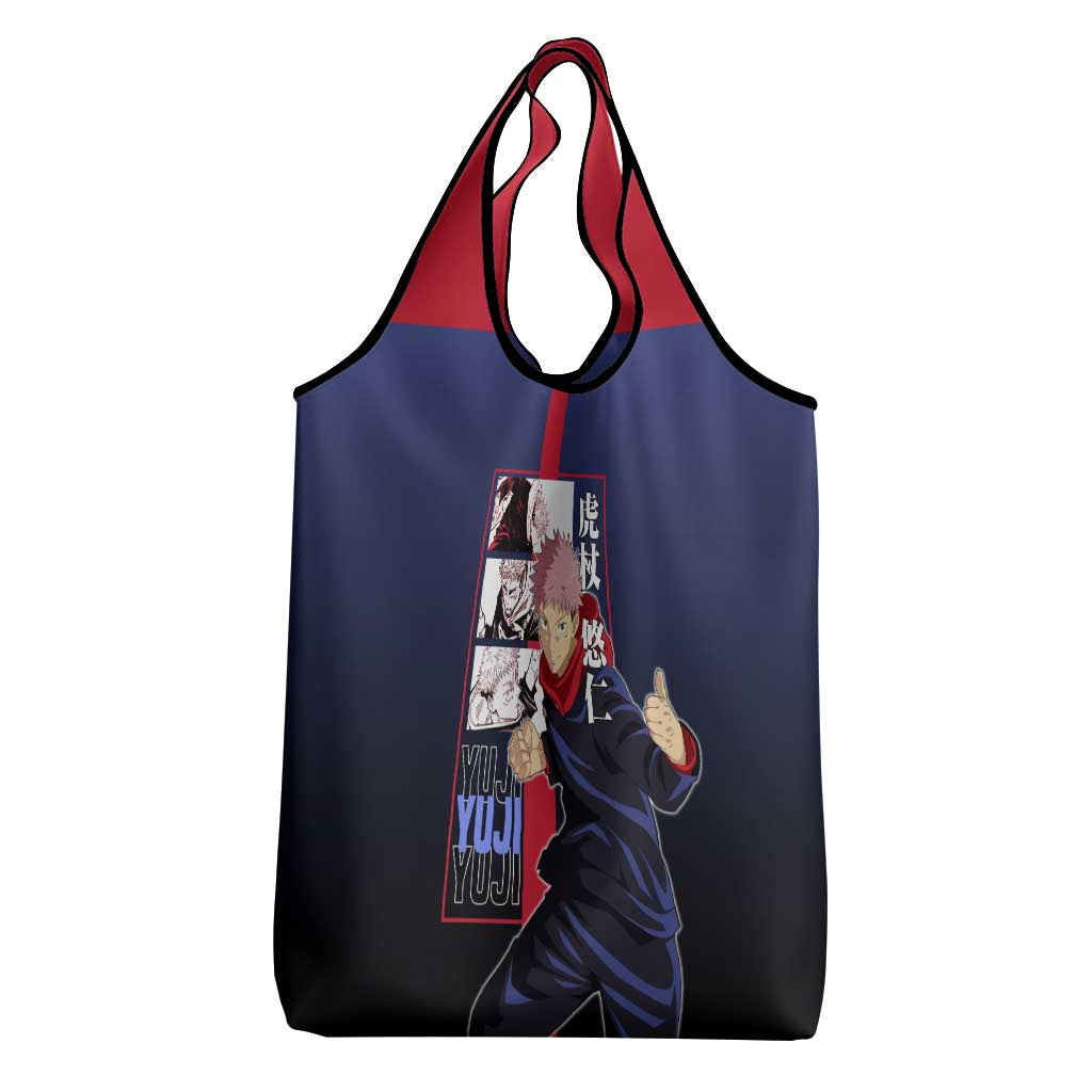 Yuji Itadori from Jujutsu Kaisen Grocery Bag with Action Pose and Energetic Expressions Design - The Mazicc