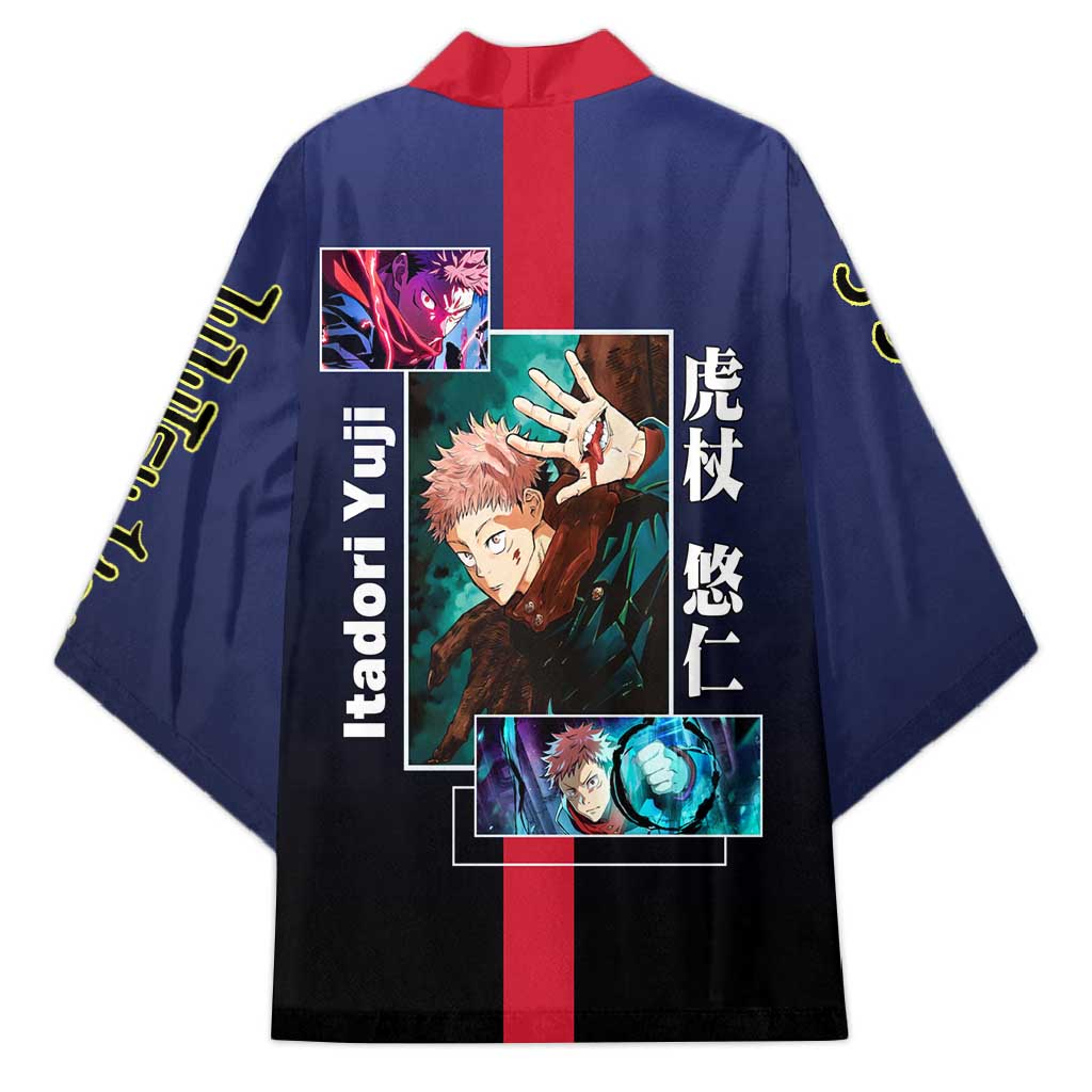 Yuji Itadori from Jujutsu Kaisen Kimono with Action Pose and Energetic Expressions Design - The Mazicc
