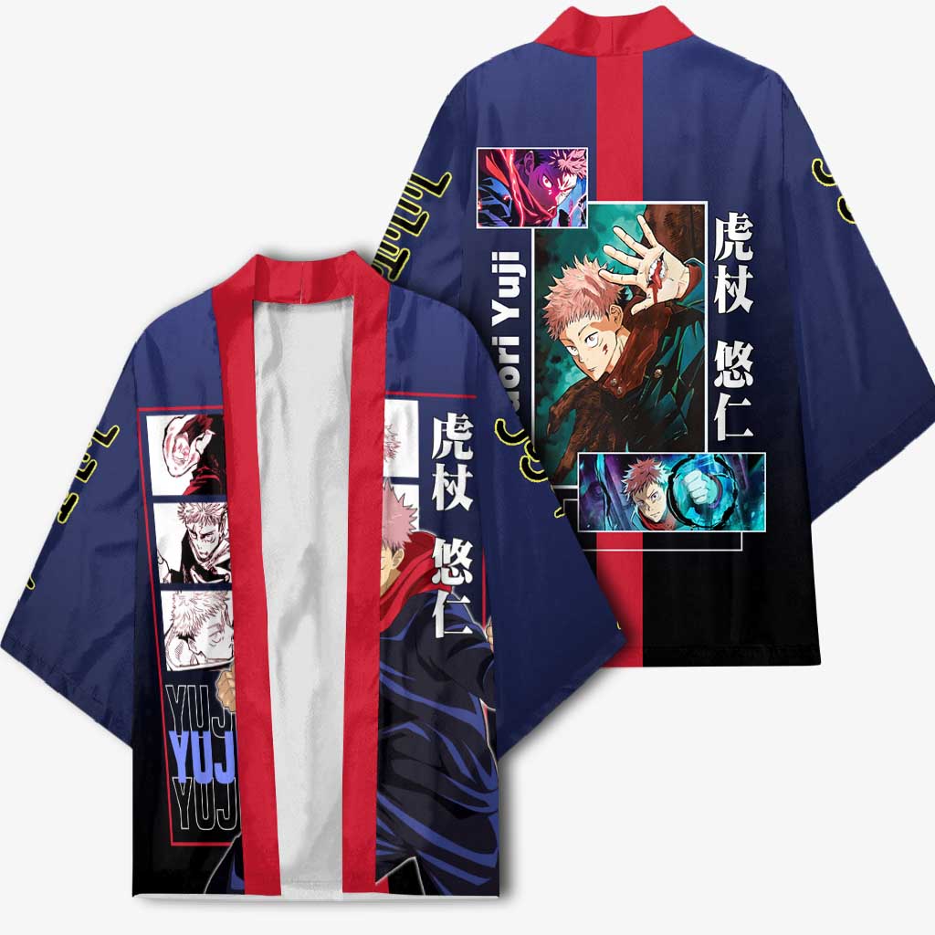 Yuji Itadori from Jujutsu Kaisen Kimono with Action Pose and Energetic Expressions Design - The Mazicc