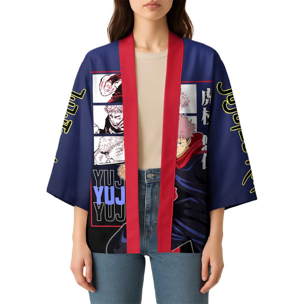 Yuji Itadori from Jujutsu Kaisen Kimono with Action Pose and Energetic Expressions Design - The Mazicc