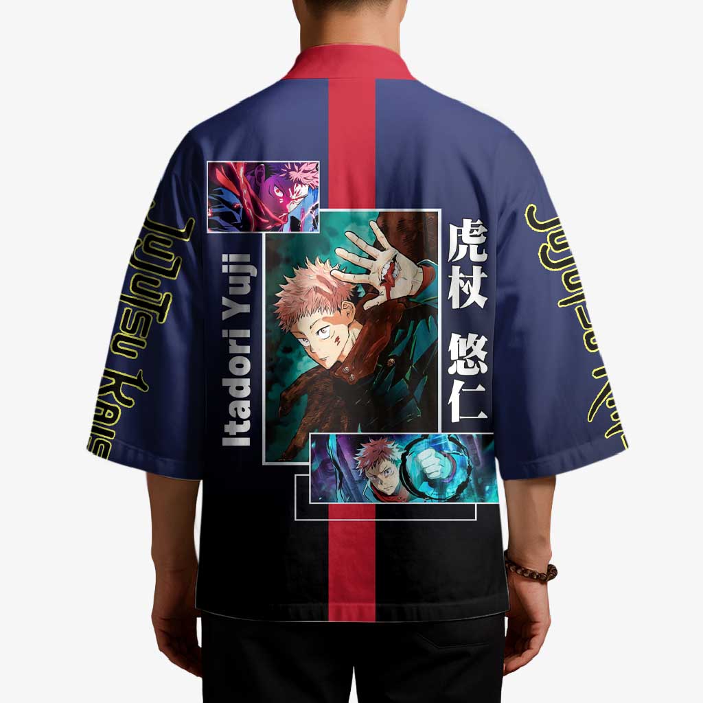 Yuji Itadori from Jujutsu Kaisen Kimono with Action Pose and Energetic Expressions Design - The Mazicc