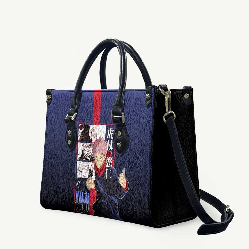 Yuji Itadori from Jujutsu Kaisen Leather Bag with Action Pose and Energetic Expressions Design - The Mazicc