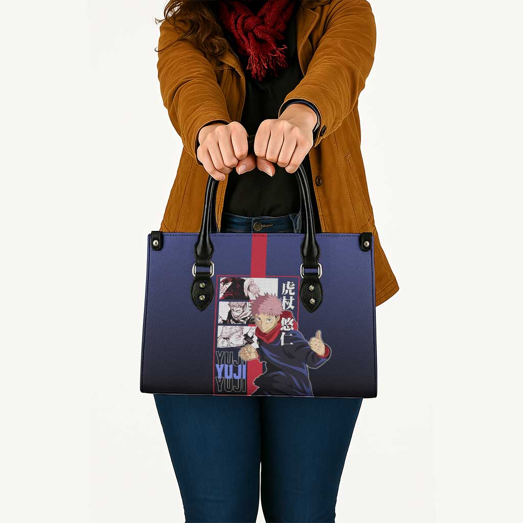 Yuji Itadori from Jujutsu Kaisen Leather Bag with Action Pose and Energetic Expressions Design - The Mazicc