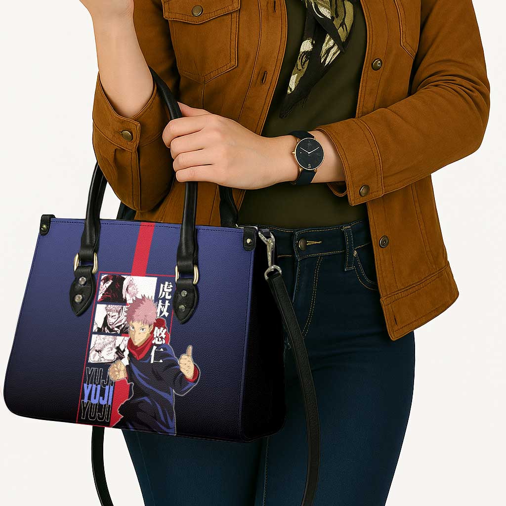 Yuji Itadori from Jujutsu Kaisen Leather Bag with Action Pose and Energetic Expressions Design - The Mazicc