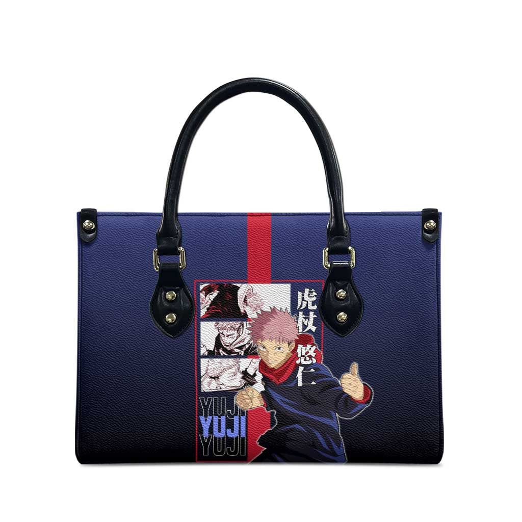 Yuji Itadori from Jujutsu Kaisen Leather Bag with Action Pose and Energetic Expressions Design - The Mazicc