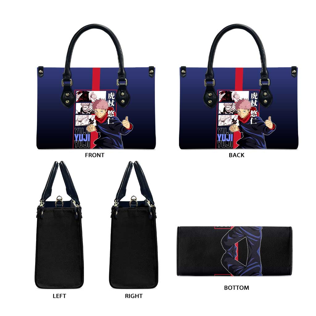 Yuji Itadori from Jujutsu Kaisen Leather Bag with Action Pose and Energetic Expressions Design - The Mazicc