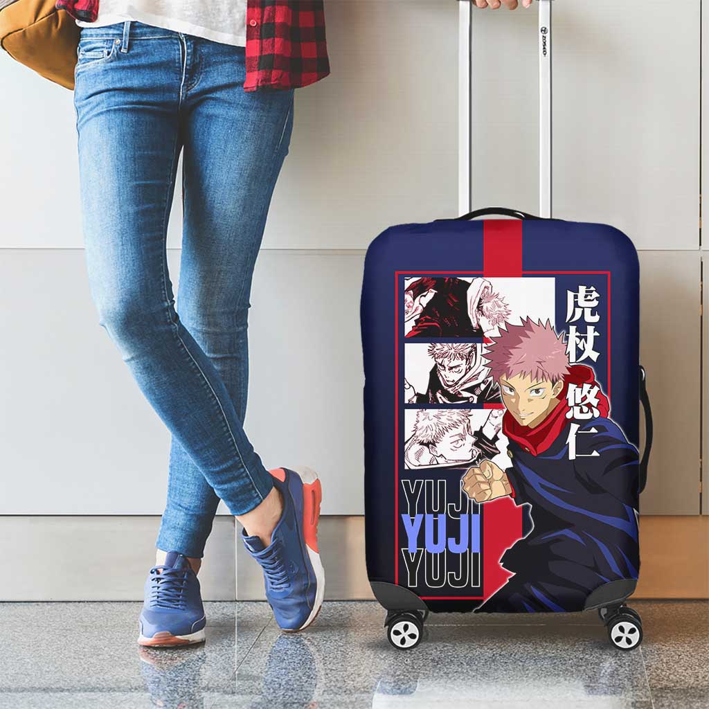 Yuji Itadori from Jujutsu Kaisen Luggage Cover with Action Pose and Energetic Expressions Design - The Mazicc