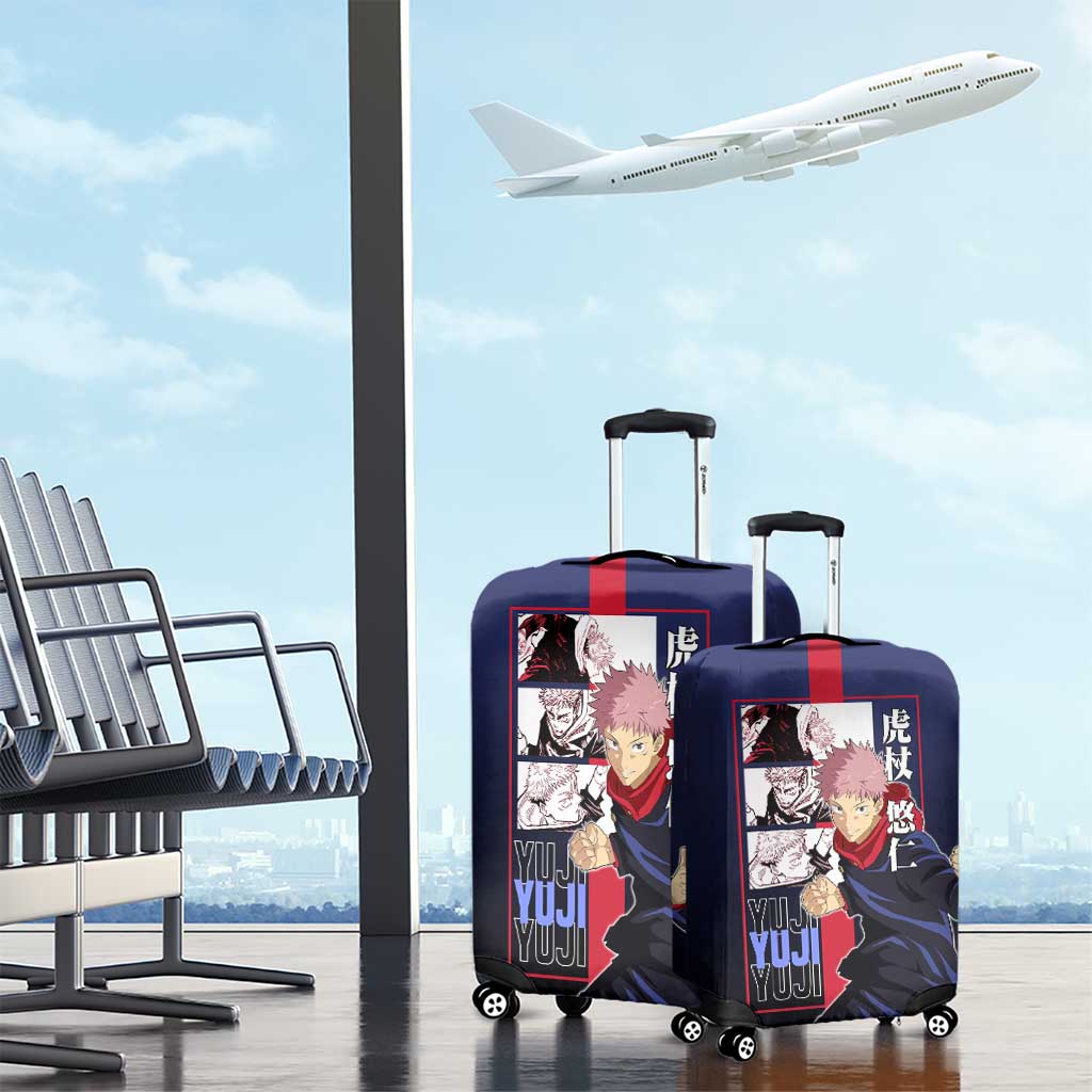 Yuji Itadori from Jujutsu Kaisen Luggage Cover with Action Pose and Energetic Expressions Design - The Mazicc