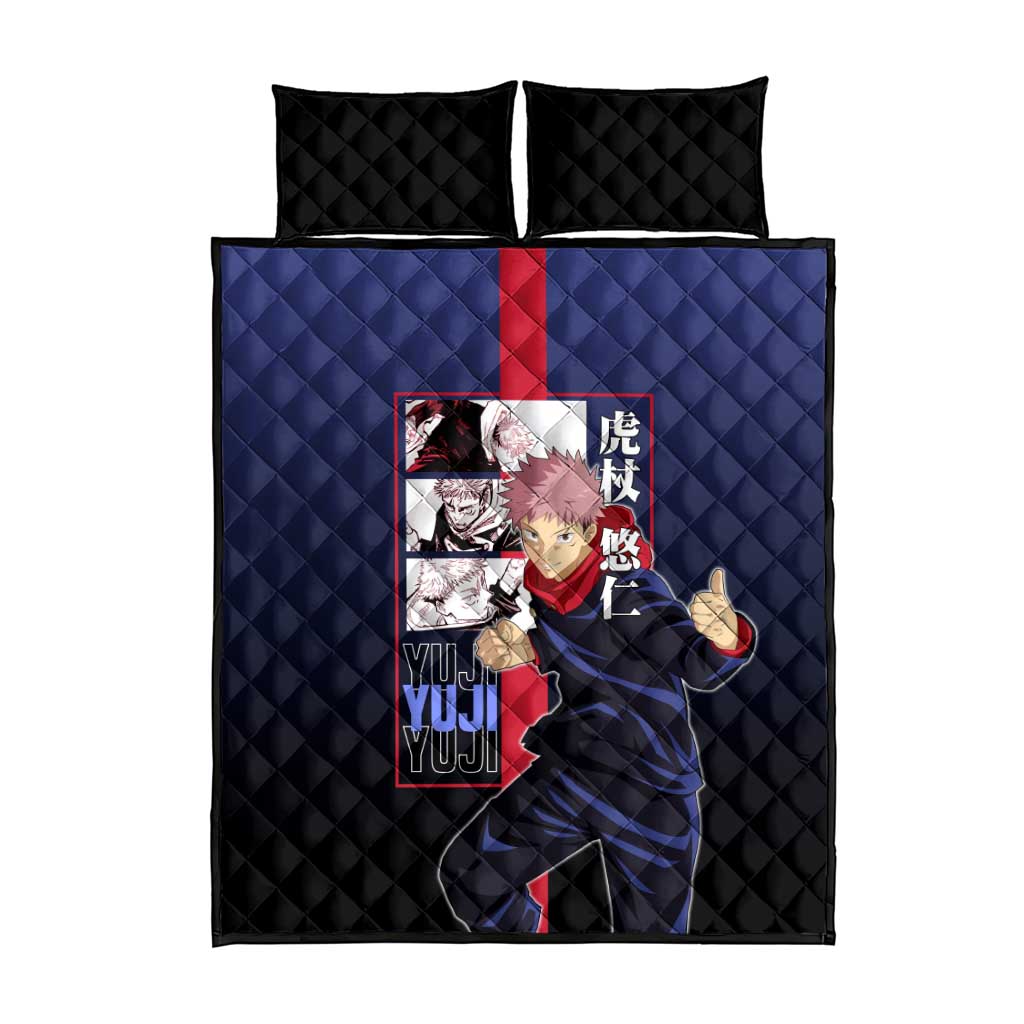 Yuji Itadori from Jujutsu Kaisen Quilt Bed Set with Action Pose and Energetic Expressions Design - The Mazicc