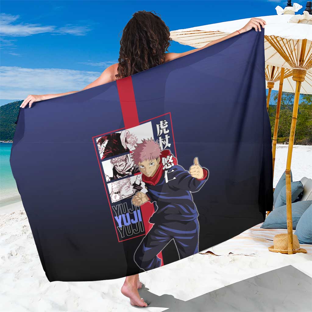 Yuji Itadori from Jujutsu Kaisen Sarong with Action Pose and Energetic Expressions Design - The Mazicc
