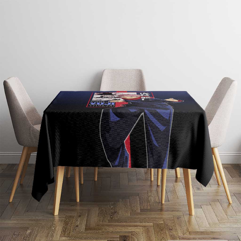 Yuji Itadori from Jujutsu Kaisen Tablecloth with Action Pose and Energetic Expressions Design - The Mazicc