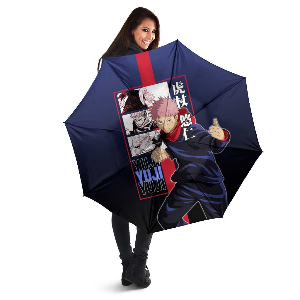 Yuji Itadori from Jujutsu Kaisen Umbrella with Action Pose and Energetic Expressions Design - The Mazicc