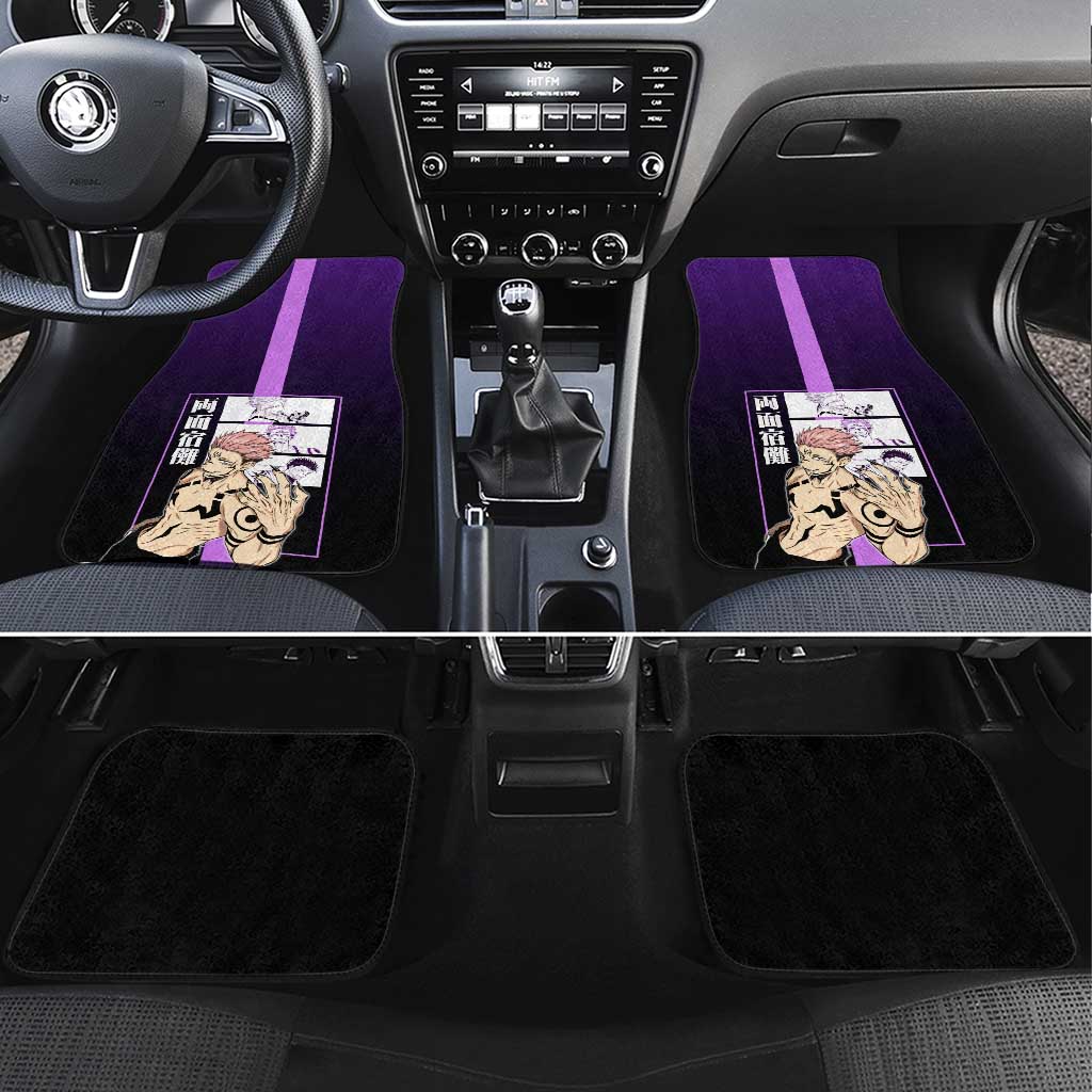Ryomen Sukuna from Jujutsu Kaisen Car Mats with Purple Background and Multiple Poses Design - The Mazicc