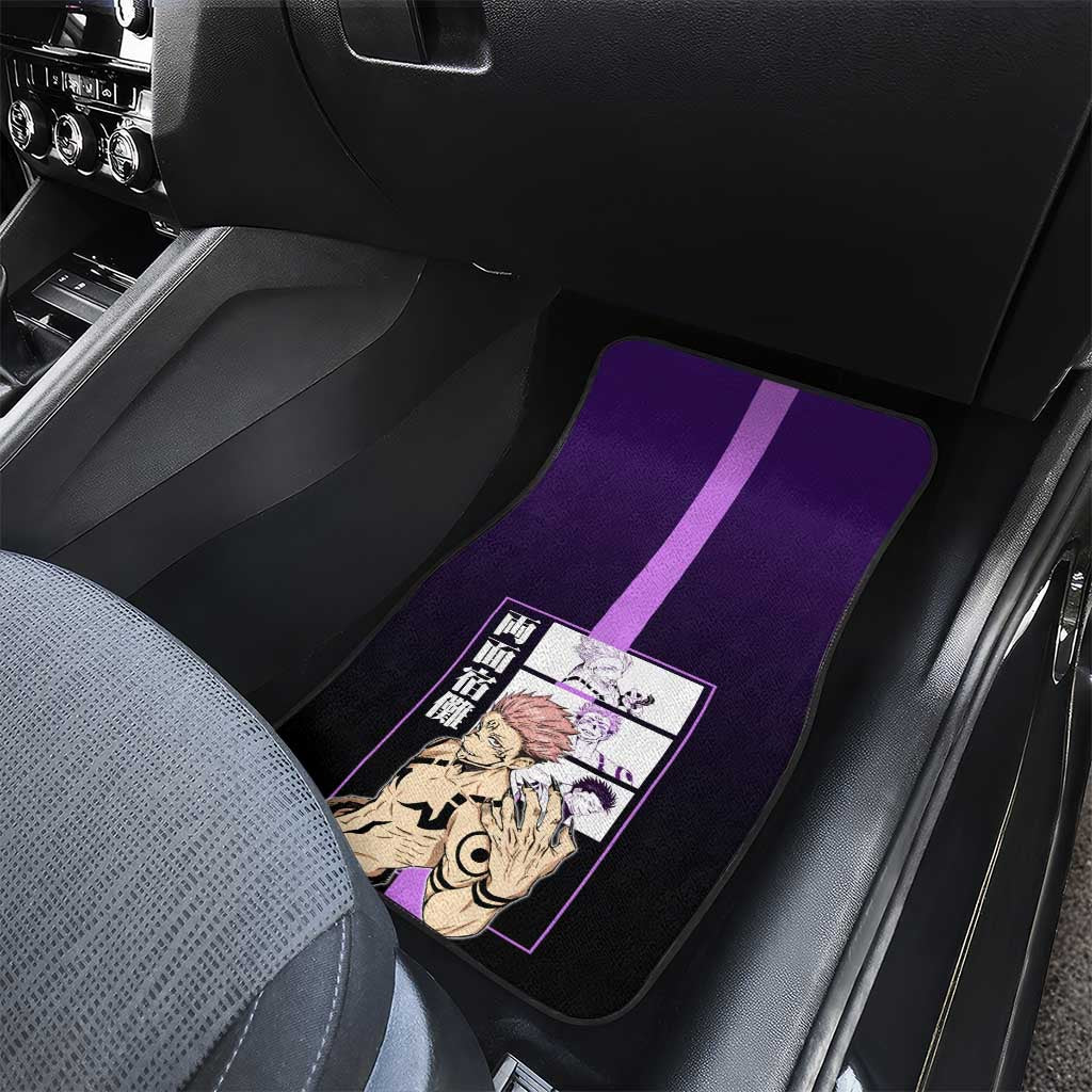 Ryomen Sukuna from Jujutsu Kaisen Car Mats with Purple Background and Multiple Poses Design - The Mazicc