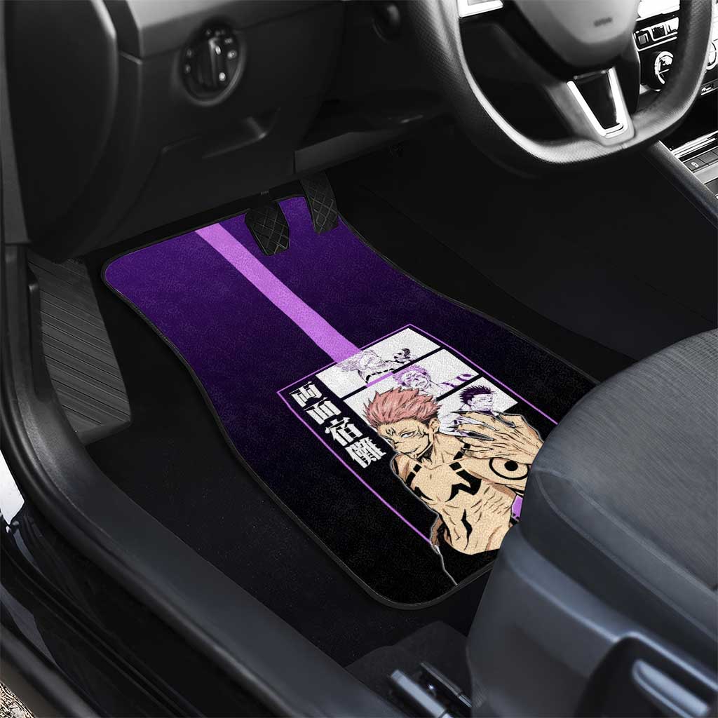 Ryomen Sukuna from Jujutsu Kaisen Car Mats with Purple Background and Multiple Poses Design - The Mazicc