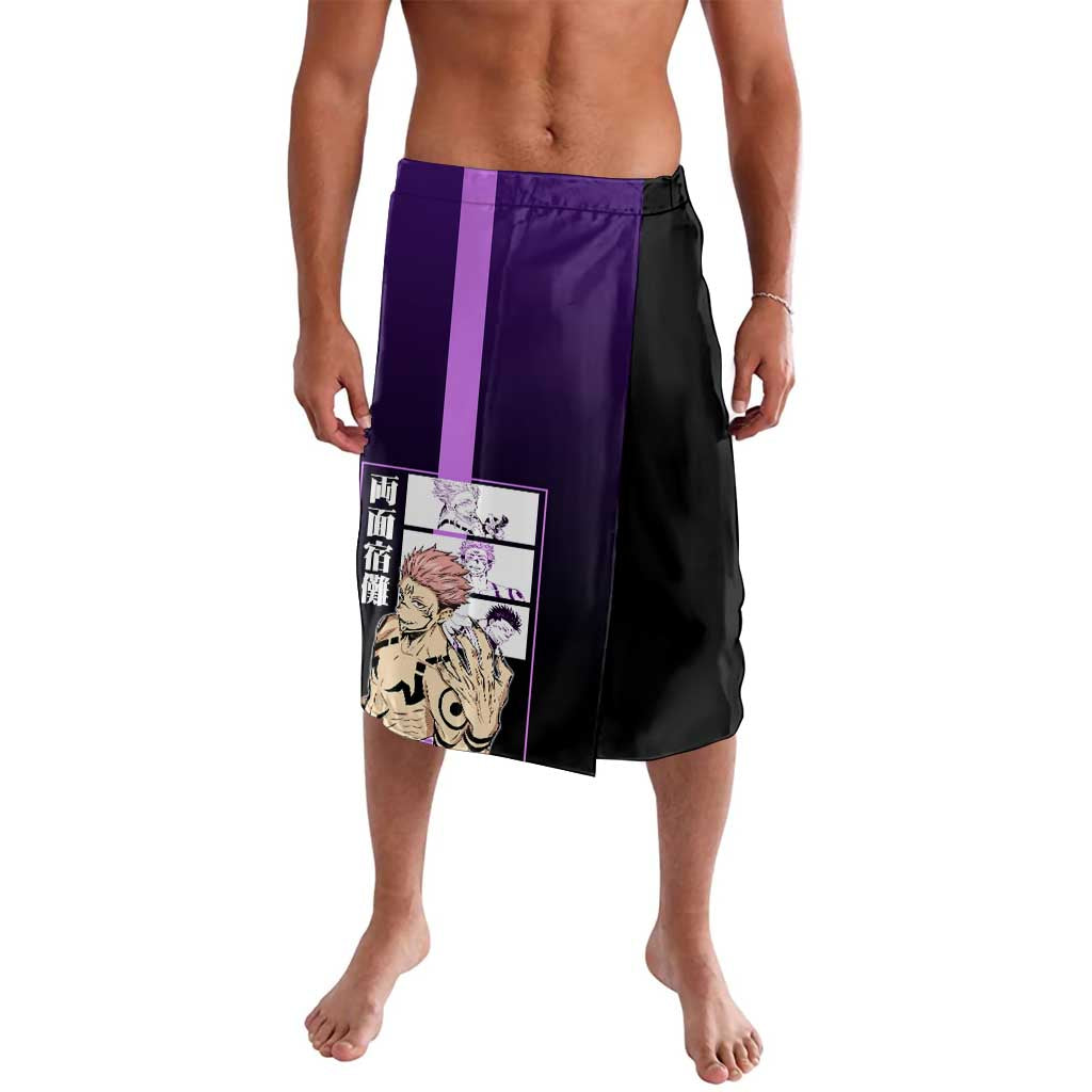 Ryomen Sukuna from Jujutsu Kaisen Lavalava with Purple Background and Multiple Poses Design - The Mazicc