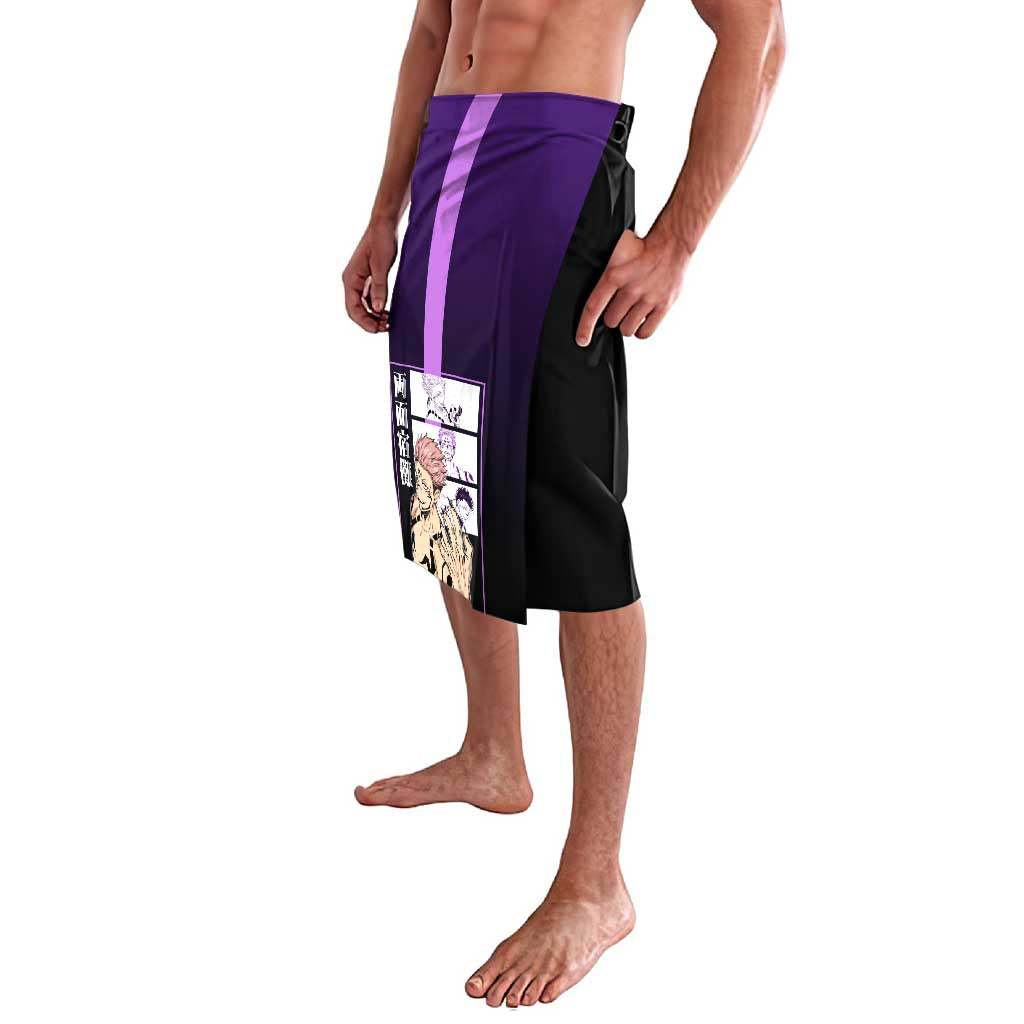 Ryomen Sukuna from Jujutsu Kaisen Lavalava with Purple Background and Multiple Poses Design - The Mazicc