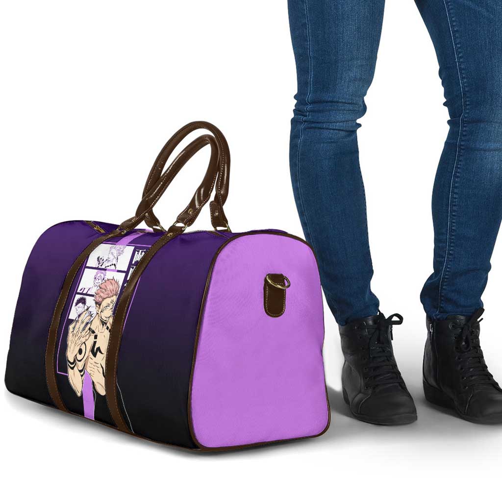 Ryomen Sukuna from Jujutsu Kaisen Travel Bag with Purple Background and Multiple Poses Design - The Mazicc
