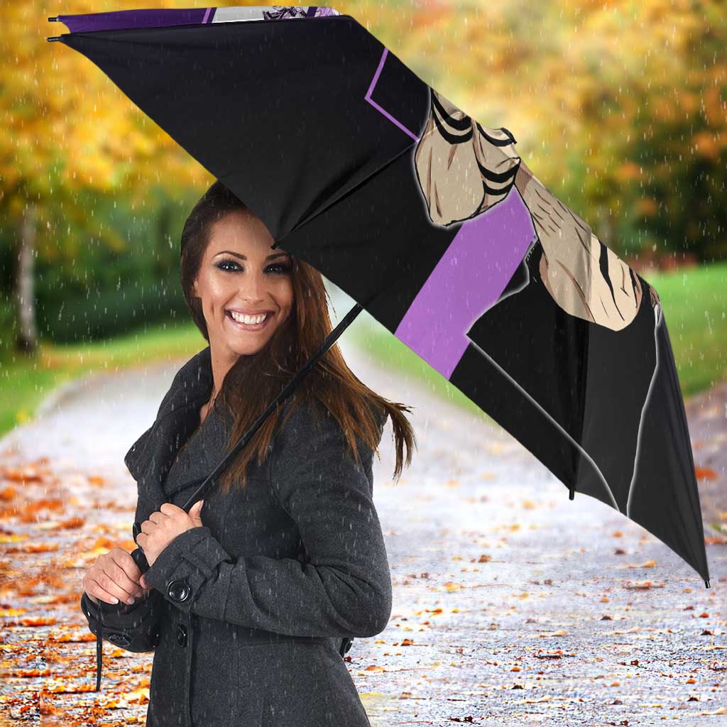 Ryomen Sukuna from Jujutsu Kaisen Umbrella with Purple Background and Multiple Poses Design - The Mazicc