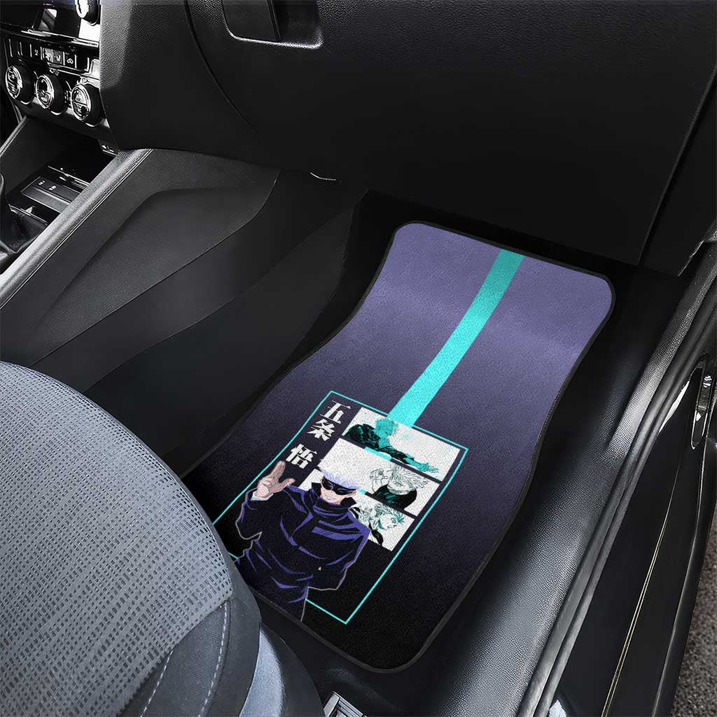 Satoru Gojo from Jujutsu Kaisen Car Mats with Purple and Blue Background and Multiple Poses Design - The Mazicc