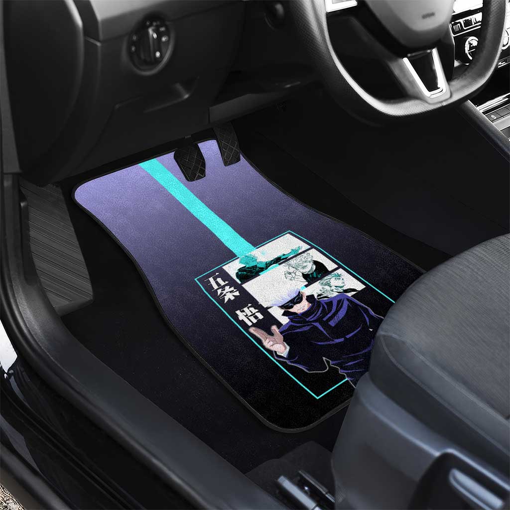 Satoru Gojo from Jujutsu Kaisen Car Mats with Purple and Blue Background and Multiple Poses Design - The Mazicc