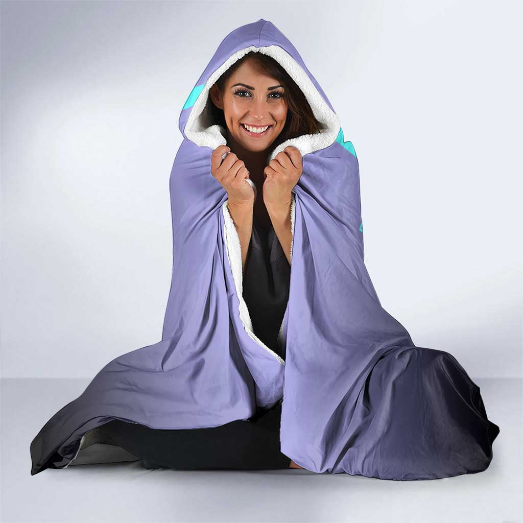 Satoru Gojo from Jujutsu Kaisen Hooded Blanket with Purple and Blue Background and Multiple Poses Design - The Mazicc