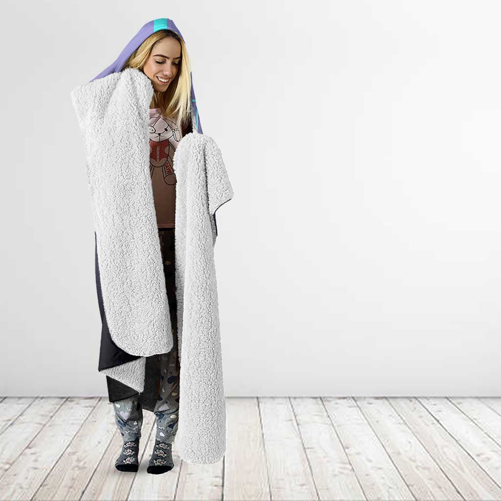 Satoru Gojo from Jujutsu Kaisen Hooded Blanket with Purple and Blue Background and Multiple Poses Design - The Mazicc