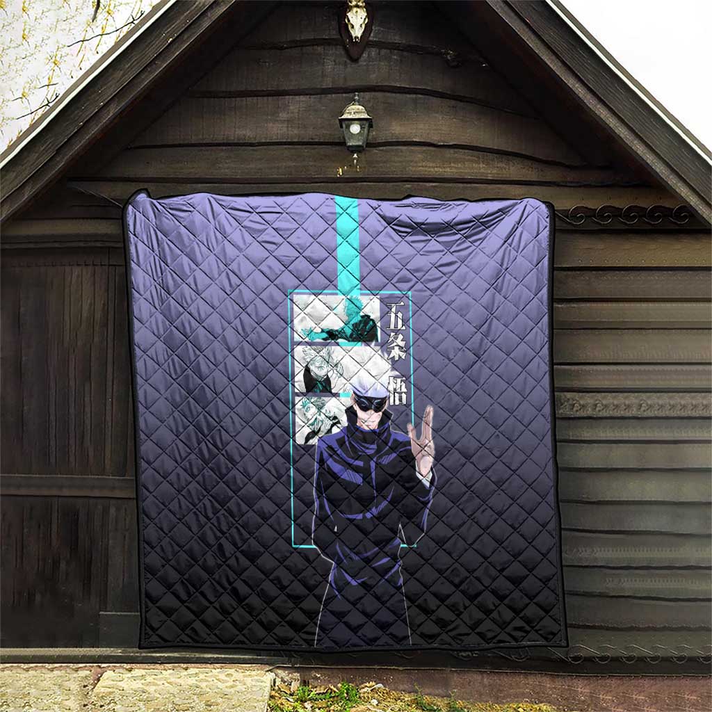 Satoru Gojo from Jujutsu Kaisen Quilt with Purple and Blue Background and Multiple Poses Design - The Mazicc