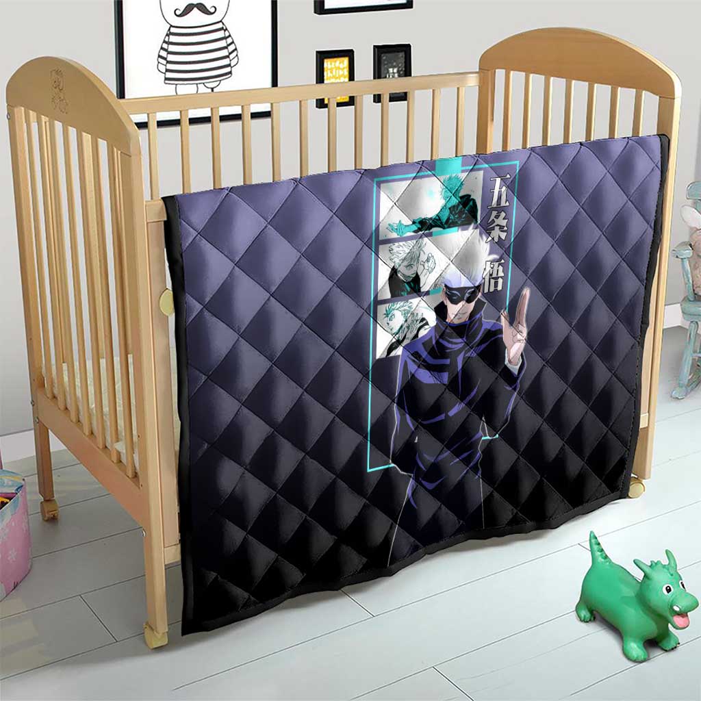 Satoru Gojo from Jujutsu Kaisen Quilt with Purple and Blue Background and Multiple Poses Design - The Mazicc
