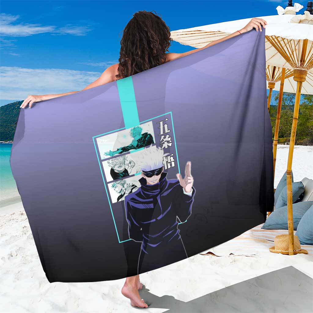 Satoru Gojo from Jujutsu Kaisen Sarong with Purple and Blue Background and Multiple Poses Design - The Mazicc