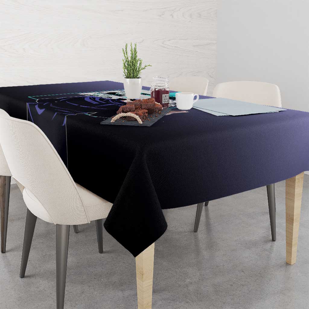 Satoru Gojo from Jujutsu Kaisen Tablecloth with Purple and Blue Background and Multiple Poses Design - The Mazicc