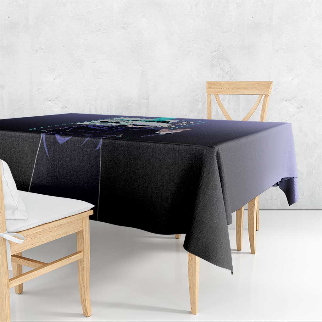 Satoru Gojo from Jujutsu Kaisen Tablecloth with Purple and Blue Background and Multiple Poses Design - The Mazicc