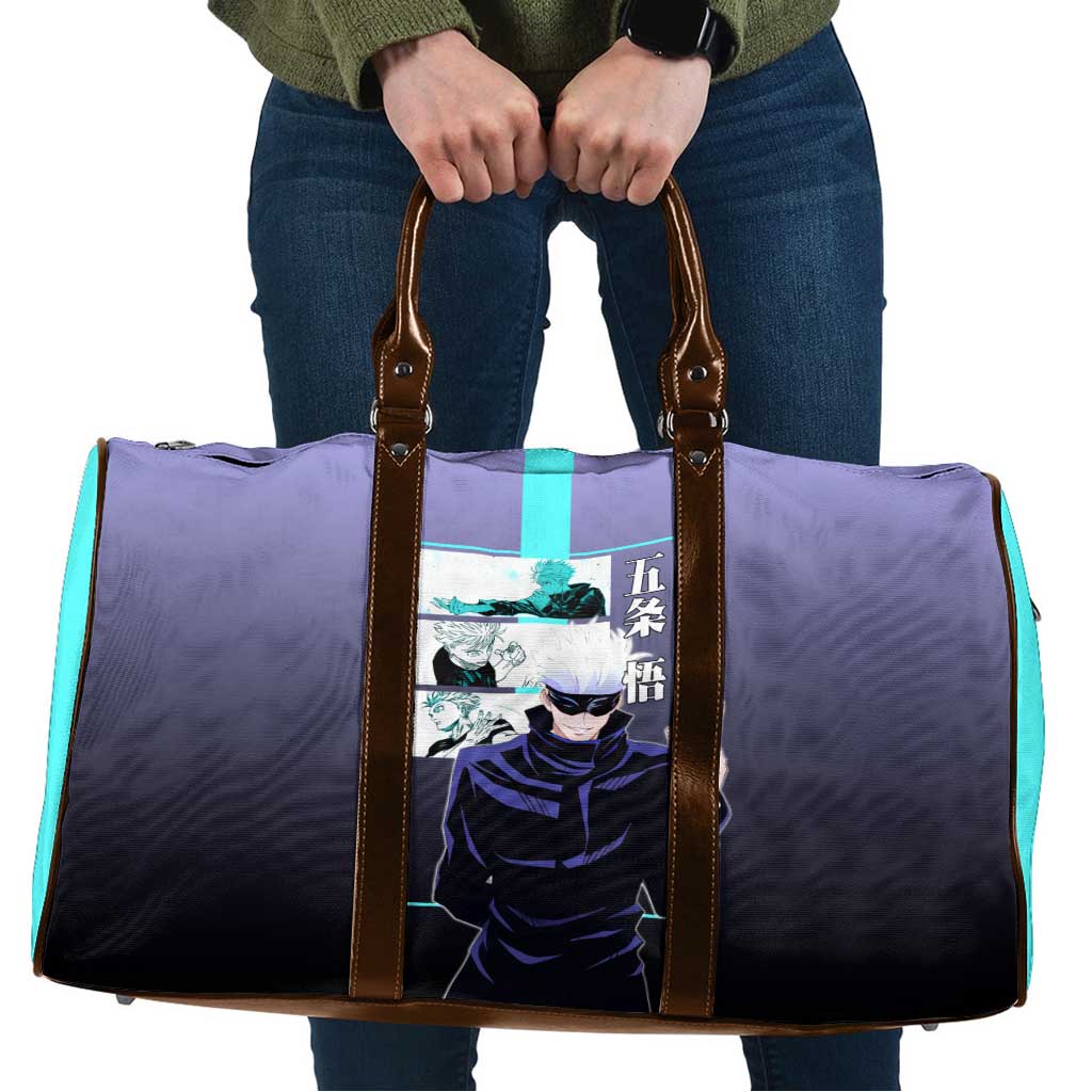 Satoru Gojo from Jujutsu Kaisen Travel Bag with Purple and Blue Background and Multiple Poses Design - The Mazicc