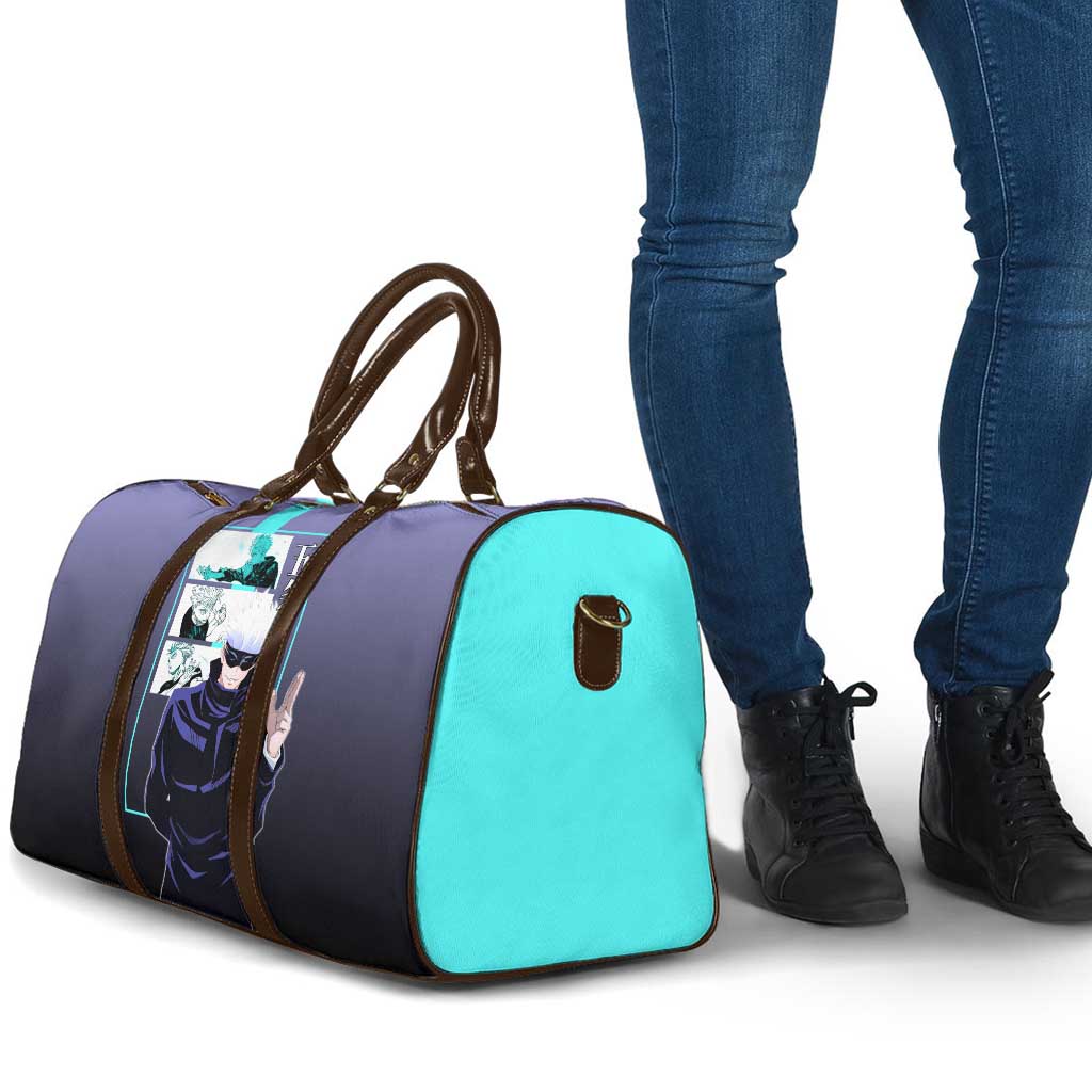 Satoru Gojo from Jujutsu Kaisen Travel Bag with Purple and Blue Background and Multiple Poses Design - The Mazicc