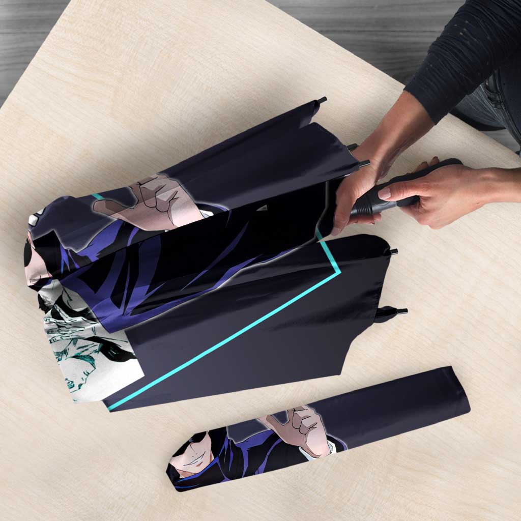 Satoru Gojo from Jujutsu Kaisen Umbrella with Purple and Blue Background and Multiple Poses Design - The Mazicc