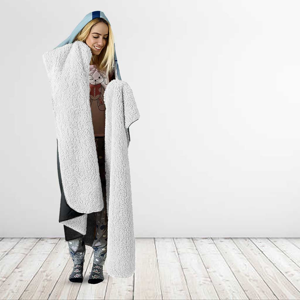 Megumi Fushiguro from Jujutsu Kaisen Hooded Blanket with Dark Blue and Black Background and Multiple Poses Design - The Mazicc