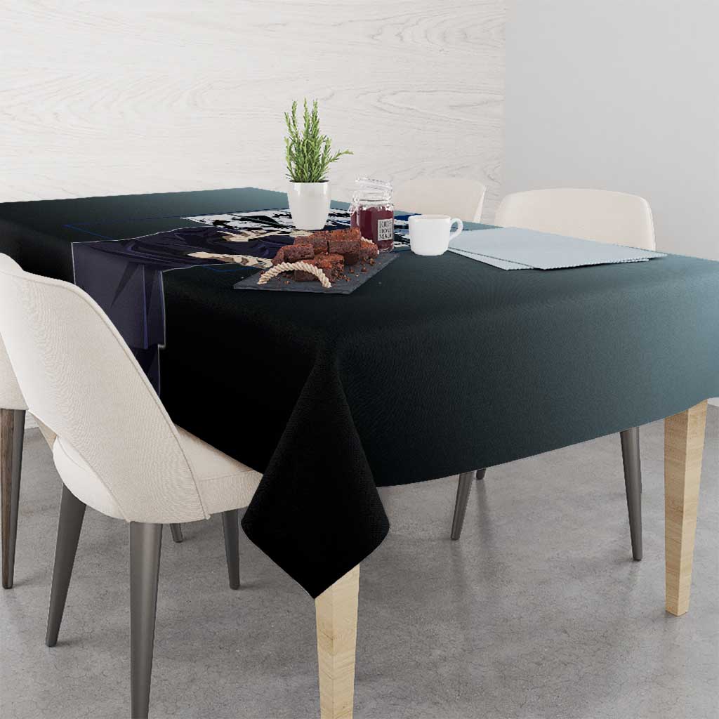Megumi Fushiguro from Jujutsu Kaisen Tablecloth with Dark Blue and Black Background and Multiple Poses Design - The Mazicc