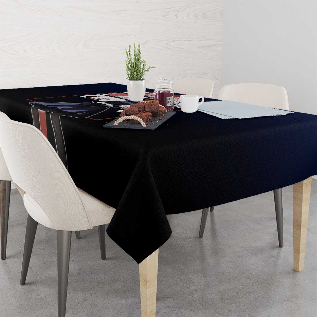 Nobara Kugisaki from Jujutsu Kaisen Tablecloth with Dark Blue and Red Background and Multiple Poses Design - The Mazicc