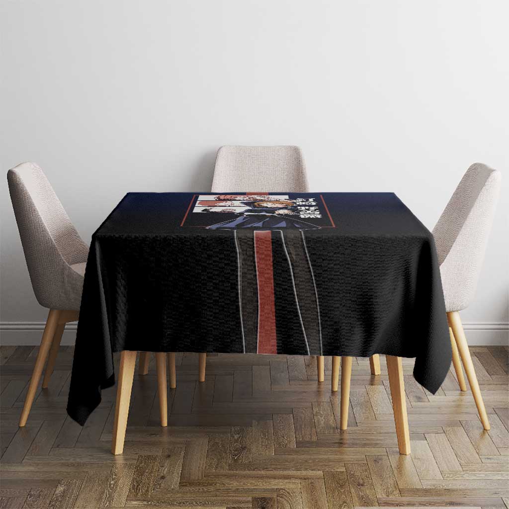 Nobara Kugisaki from Jujutsu Kaisen Tablecloth with Dark Blue and Red Background and Multiple Poses Design - The Mazicc